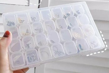 [w6930810001] Accessories Storage Box 28 Grids_首饰分隔收纳盒透明28格