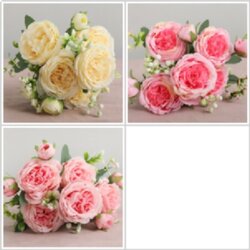 [w6907605022] Artificial Flower 5pcs Peony Bouquet_5头大牡丹花束