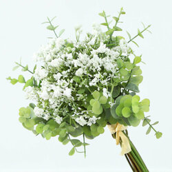 [w6915520322007] Artificial Flower Eucalyptus and Gypsophila Bundle_尤加利+满天星扎束