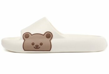 [w6936586119598] Bear Platform Slippers White - 40/41_小熊厚底拖鞋白色 - 40/41