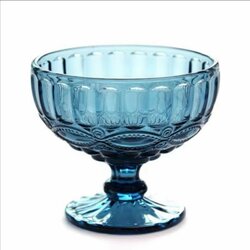 [w6923920409004] Blue Ice Cream Bowl_蓝色蛇纹浮雕冰激凌碗 300ml