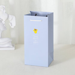 [w6934901029] Bottle Gift Bag Cartoon Plain Blue_简约卡通纯色水杯袋24.5*12*10蓝色