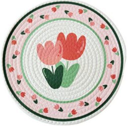 [w6904310047] Cotton Placemat 2 Tulip 12cm_棉质印花餐垫 2支郁金香 12cm