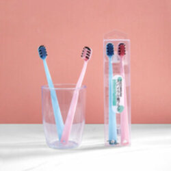 [w6971667803324] Couple Toothbrush Set Blue Pink_情侣牙刷2支装