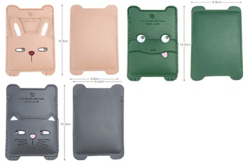 [w120220306000] PU Hand Phone Card Holder_PU手机背贴卡套 3色混
