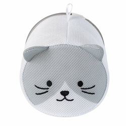 [w6918420519018] Underwear Laundry Bag Gray Cat_卡通内衣洗衣袋 灰猫 3层 15*16cm